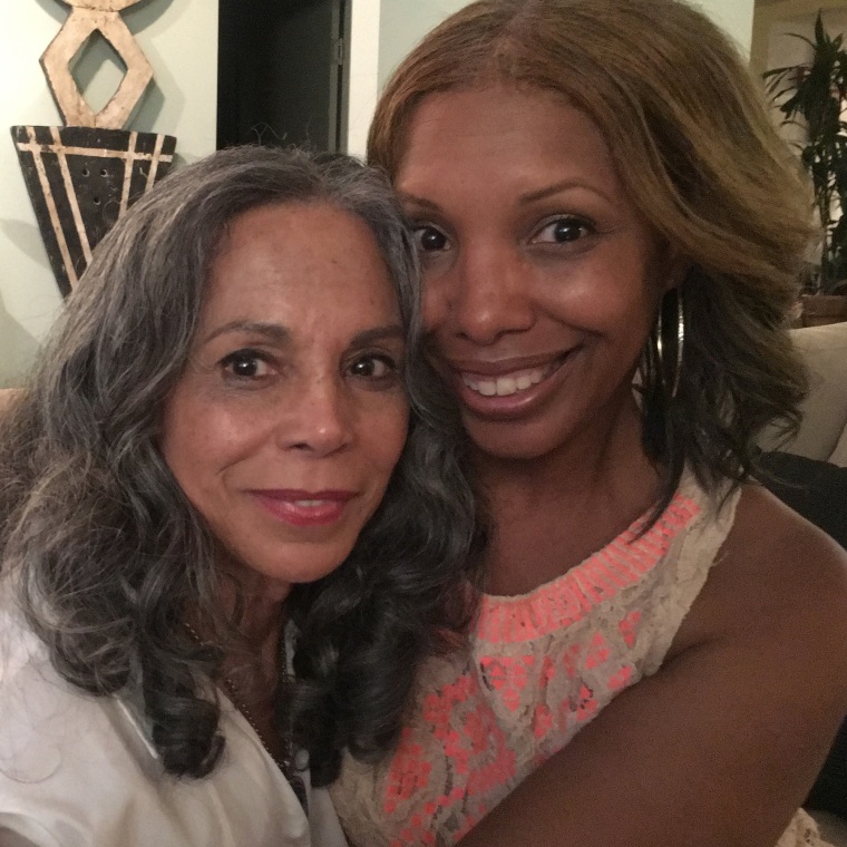 A reunion more than 50 years in the making: Wright pictured with her birth mother, Lynne Moody. 