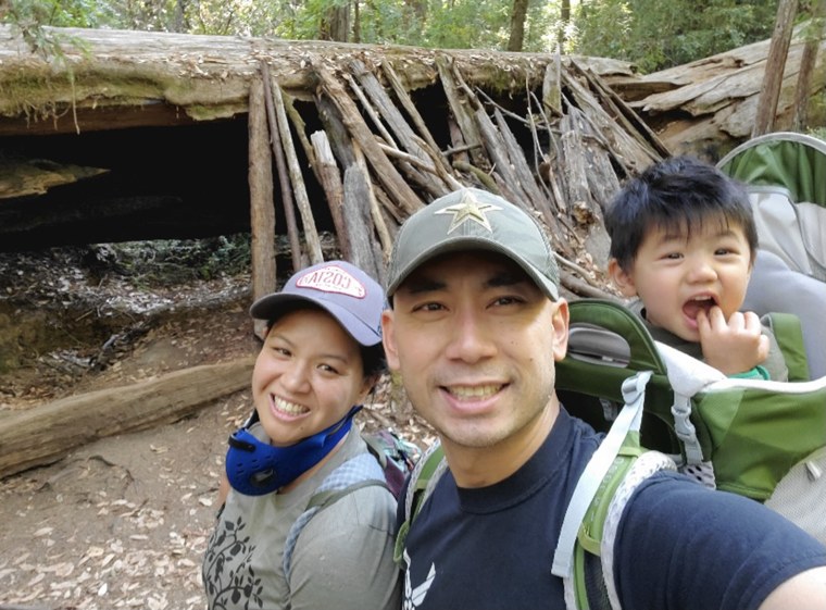 Nathalie Pham is pictured with her husband and their 3-year-old son, Lucas.