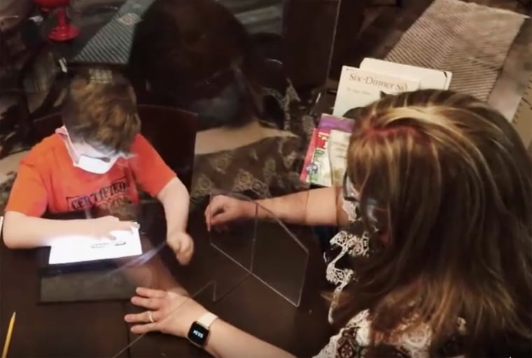 Pennsylvania teacher Barb Heim visits student Harrison Conner, who has leukemia, at his home every day after school to work on lessons. 