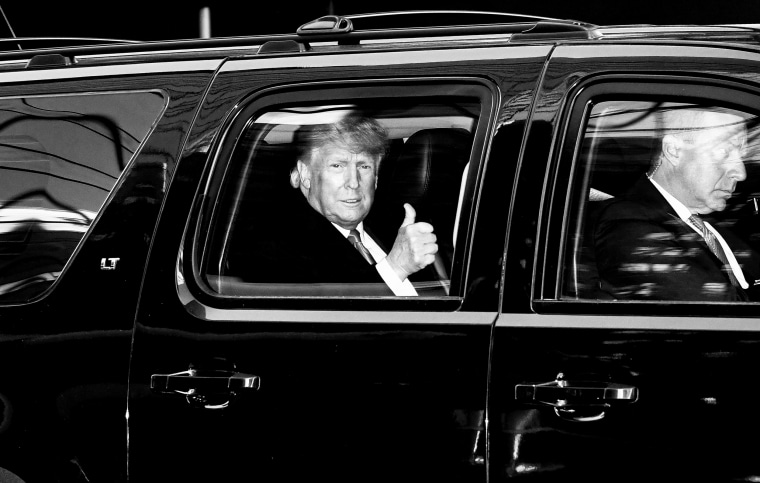 Former President Donald Trump leaves Trump Tower in Manhattan on March 9, 2021 in New York.