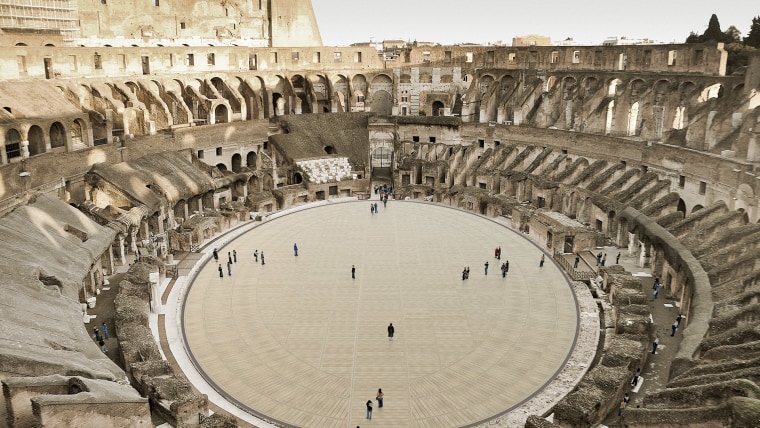 Image: An artist's impression of the new floor in Rome's Colosseum.