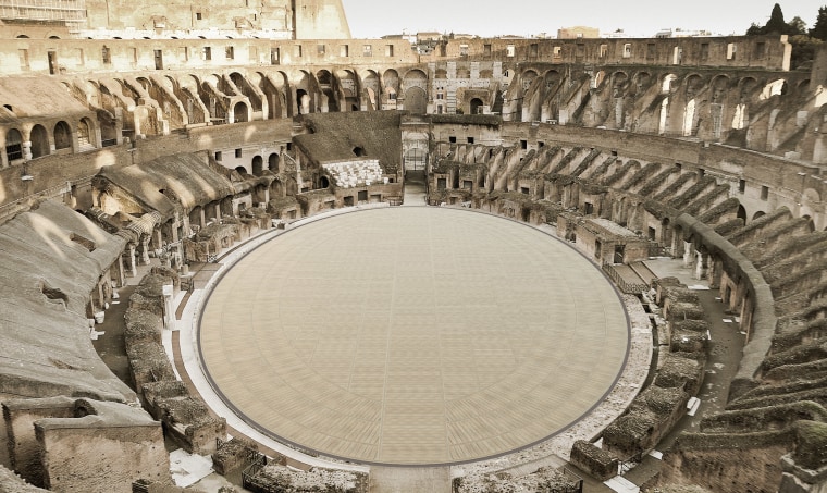 Image: The ancient Colosseum in Rome is getting a high-tech new floor with slats that can both tilt and retract, Italy's Culture Ministry announced.