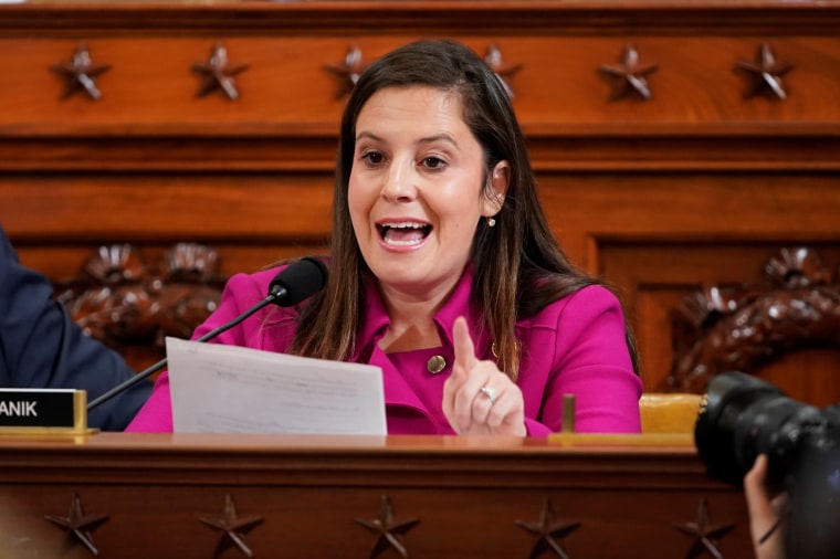 Rep. Elise Stefanik, R-N.Y., questions former U.S. Ambassador to Ukraine Marie Yovanovitch during the impeachment inquiry into President Donald Trump on Capitol Hill on Nov. 15, 2019.
