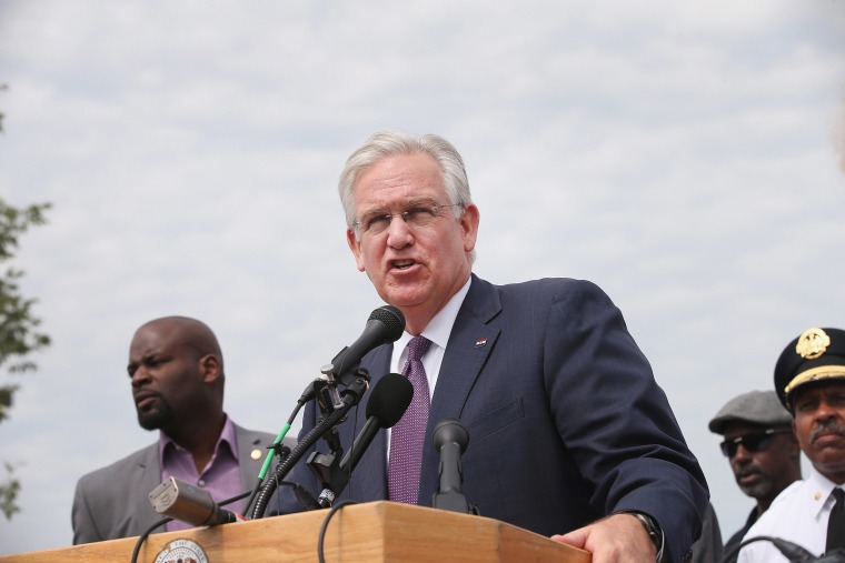 Image: Governor Jay Nixon of Missouri speaks to the media on Aug. 15, 2014 in St. Louis, Missouri.