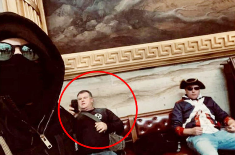 Robert Lee Petrosh is seen during the Jan. 6 raid of the U.S. Capitol.