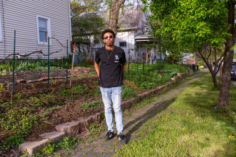 Image: Mate Muhammad in the garden of the house where he lives in Des Moines, Iowa on April 30, 2021.