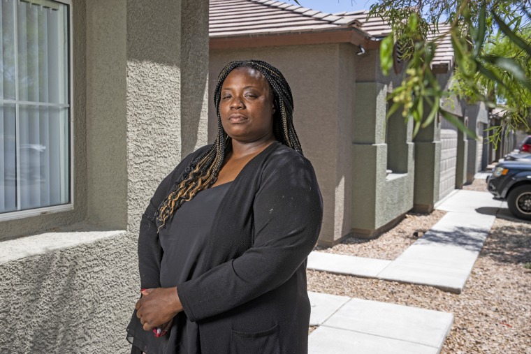 Jessica Washington outside her Las Vegas home.