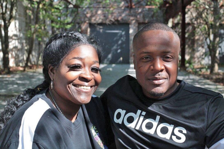 Jermaine Hudson, pictured with his fiancée, Latinya Darensbourg, won his freedom from a Louisiana prison in March 2021.