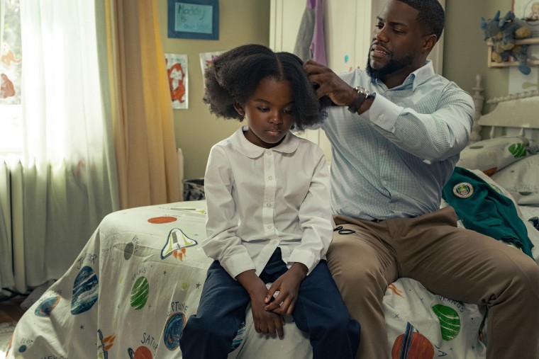 Melody Hurd and Kevin Hart in Netflix's "Fatherhood." 