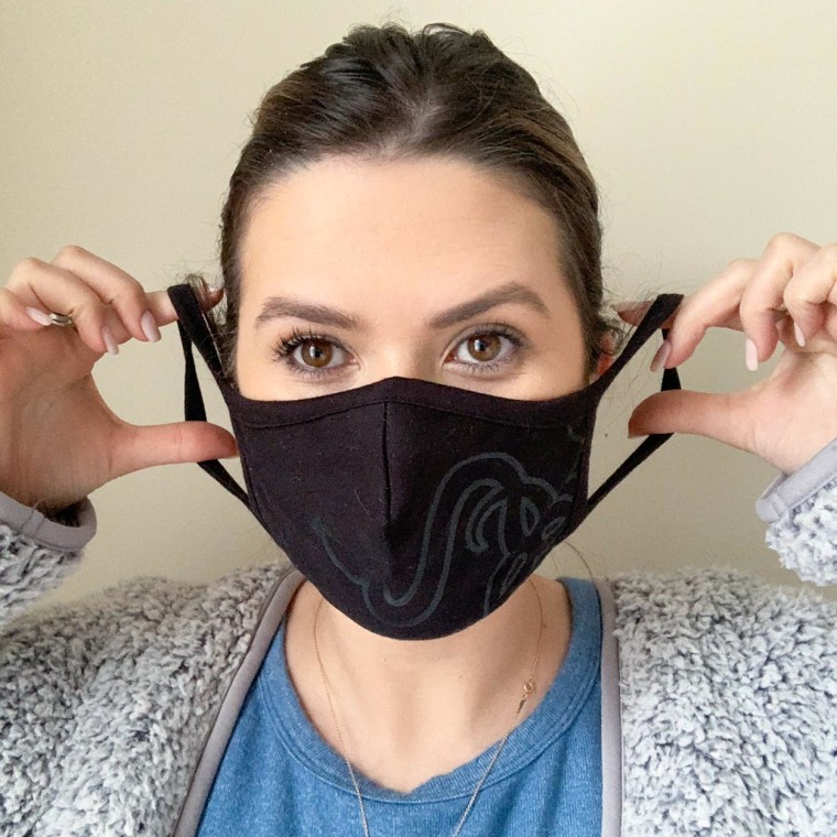 Image of Casey DelBasso wearing the Razer cloth face mask