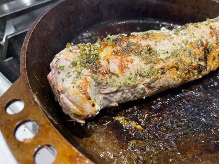 Cook your tenderloin fast and hot in order to brown the outside while still keeping it a little pink on the inside.