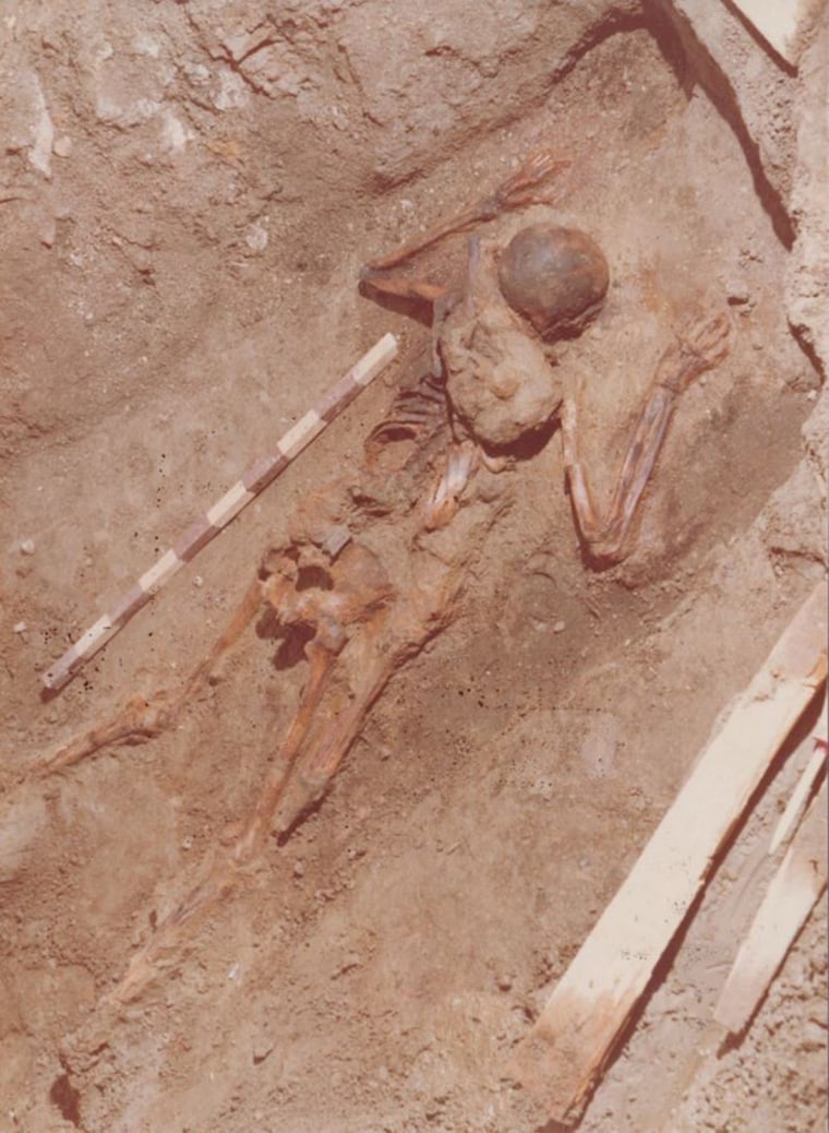 Image: The skeleton was discovered in Herculaneum back in the 1980's