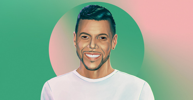 Illustration of Wilson Cruz on green background