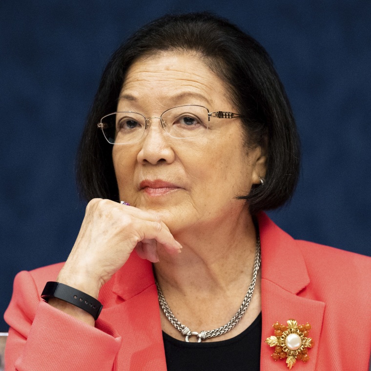 Image: Sen. Mazie Hirono, D-Hawaii, at a hearing on Capitol Hill in Washington on July 23, 2019.