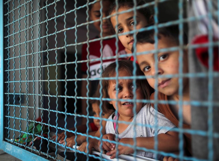 Image: Palestinian children at a U.N.-run school in Gaza City