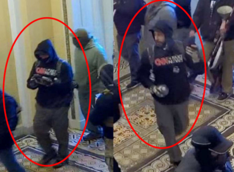 Image: An FBI investigation identified Daniel Warmus on security footage inside the Capitol on Jan. 6. 2020.