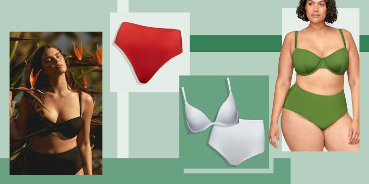 Illustration of the new CUUP swimsuit sets in different colors. AL: What to know about bra brand CUUP's first swimwear line  SEO: CUUP Swim is CUUP's first line of swimwear. Shop the CUUP swimwear collection including bikini tops and bottoms for all body