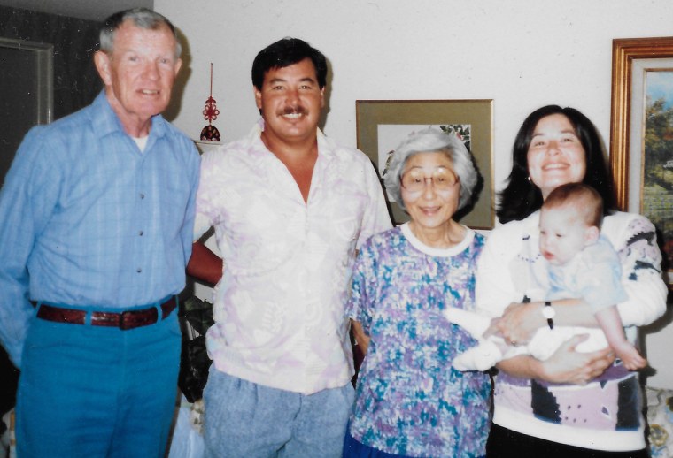 Susan Ahn Cuddy with her husband, Francis, and her kids, Flip and Christine.