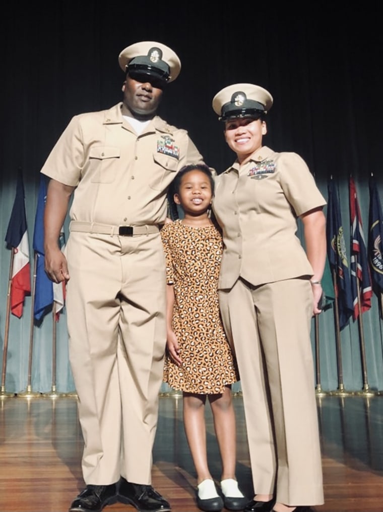 Oonyu with her husband and daughter.