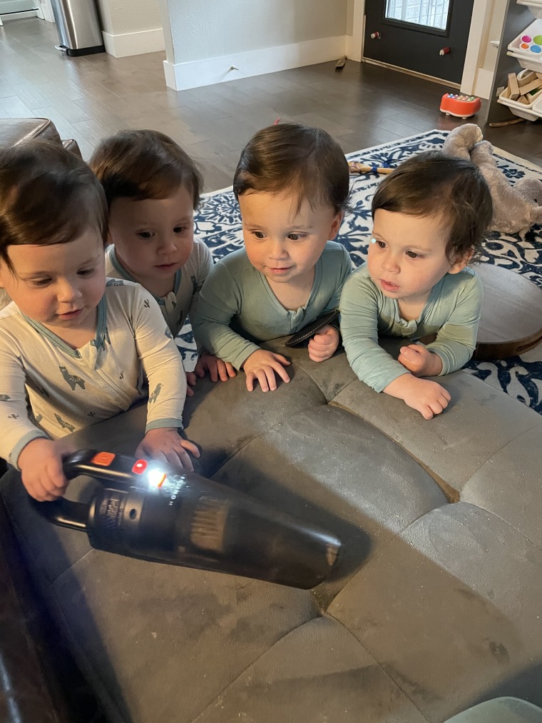 Jenny and Chris Marr felt stunned to learn that she was pregnant with quadruplets. They've learned a lot about themselves and their sons over the past year. 