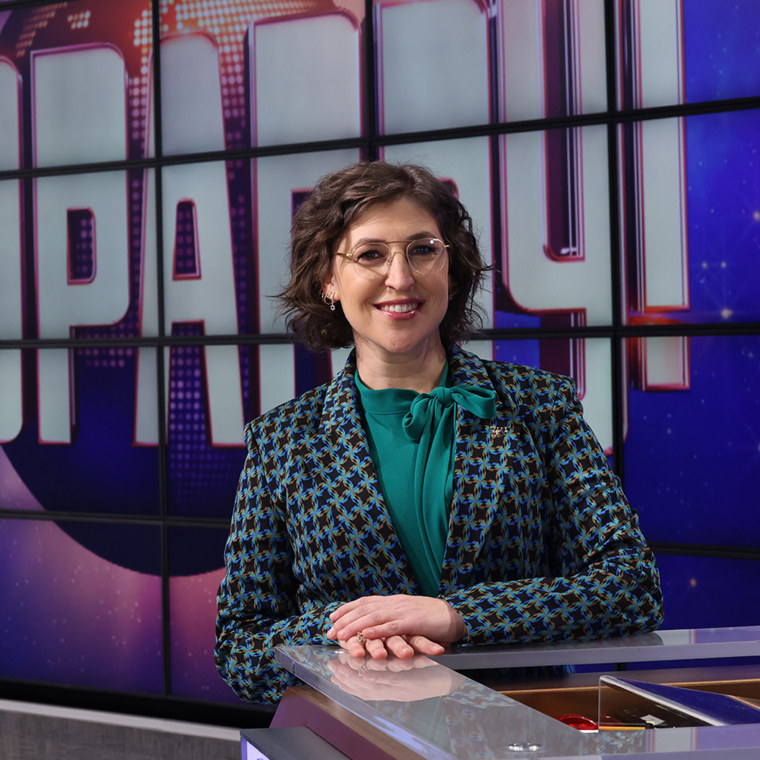 Mayim Bialik as 'Jeopardy!' guest host.
