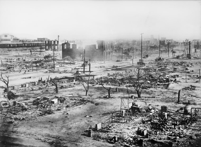 Ruins of Greenwood District after Race Riots, Tulsa, Oklahoma, USA, American National Red Cross Photograph Collection, June 1921