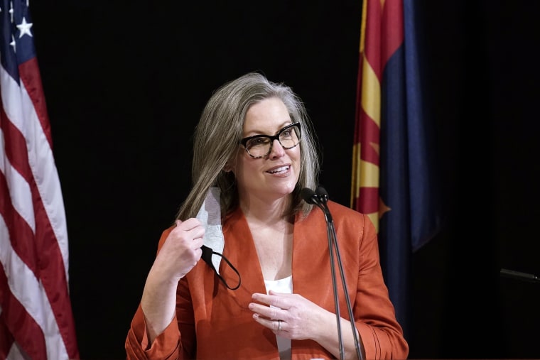 Arizona Secretary of State Katie Hobbs addresses members of Arizona's Electoral College in Phoenix on Dec. 14, 2020.