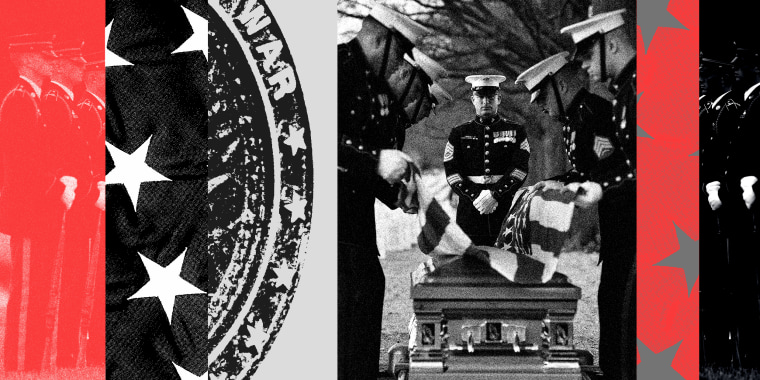 Photo illustration: Image of military funeral honors conducted in Arlington National Cemetery.