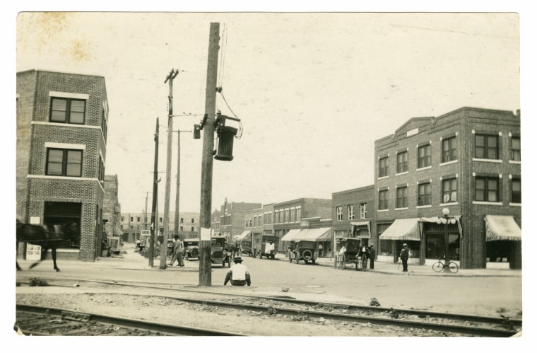 The Greenwood district in Tulsa, Okla., prior to the 1921 massacre.