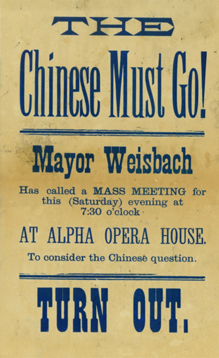Poster seen in Washington state in the 1880s.