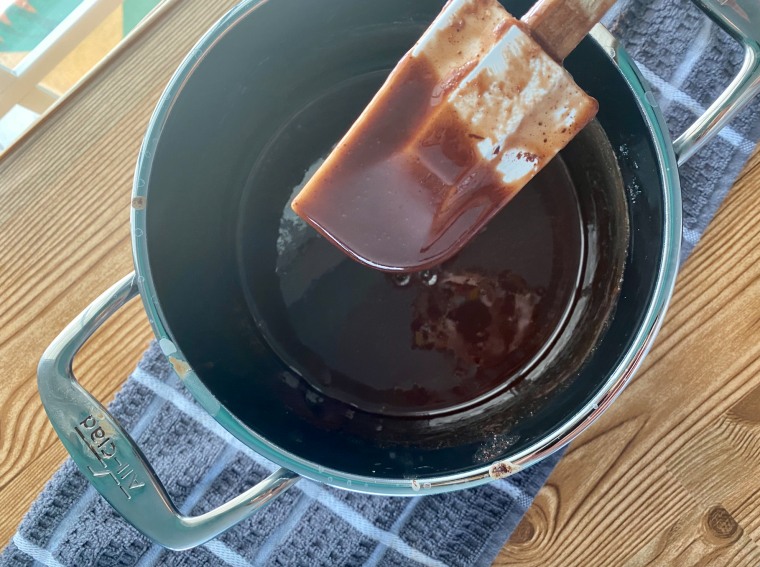 My attempt at Kay's Fudge, right before pouring.