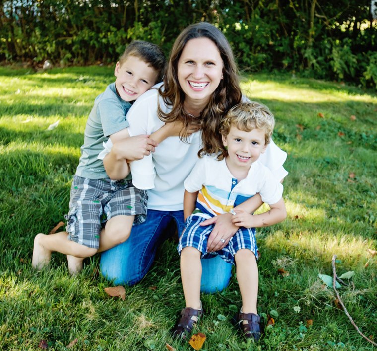 Melissa Bowley, founder and CEO of Flourish Fund, with her two sons