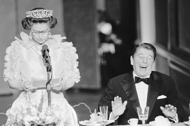 President Reagan Laughing at Queen's Remarks