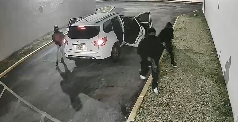 Image: Security video of three people before shooting in Miami 