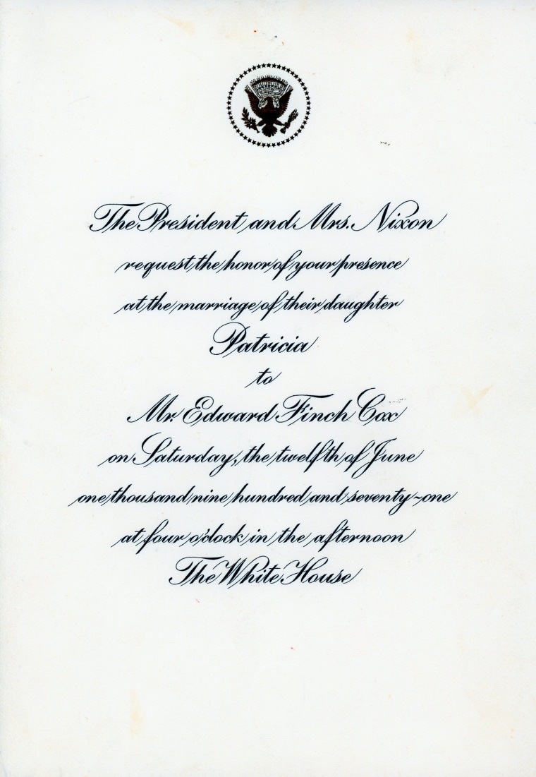 The invitation to the wedding.