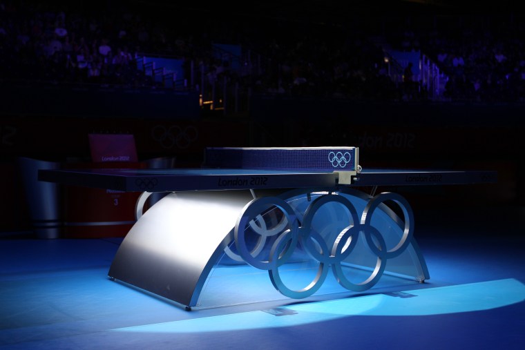 The Table Tennis table used at the London Olympics in 2012