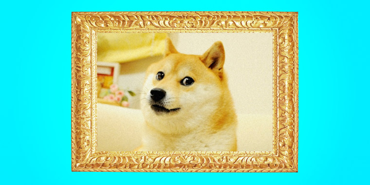 Illustration of the Doge meme in a gilded frame.