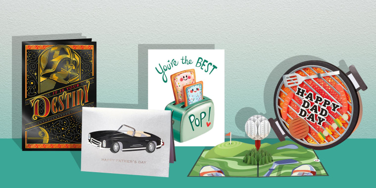 Illustration of four different types of Father's Day Cards