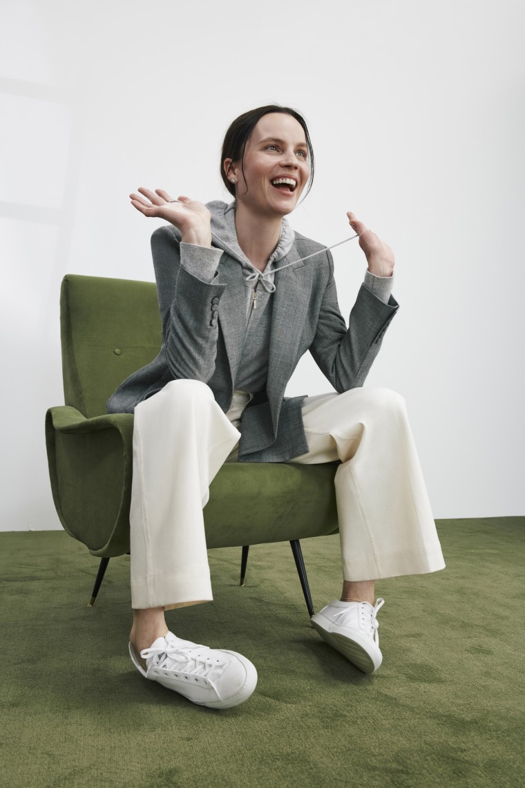 M.M. LaFleur's new line includes a blazer made out of soft cardigan material, otherwise known as a "jardigan."