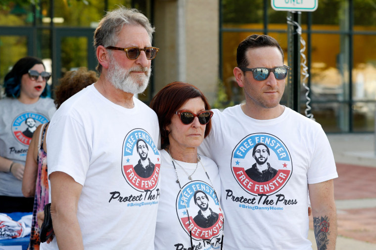 Image: The parents of detained journalist Danny Fenster, from left, Buddy Fenster and Rose Fenster and brother Bryan Fenster in Huntington Woods, Mich., on June 4, 2021.