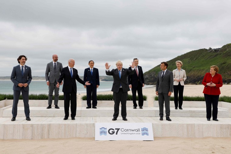Image: G7 leaders from Canada, France, Germany, Italy, Japan, the UK and the United States meet this weekend for the first time in nearly two years, for three-day talks in Carbis Bay, Cornwall.