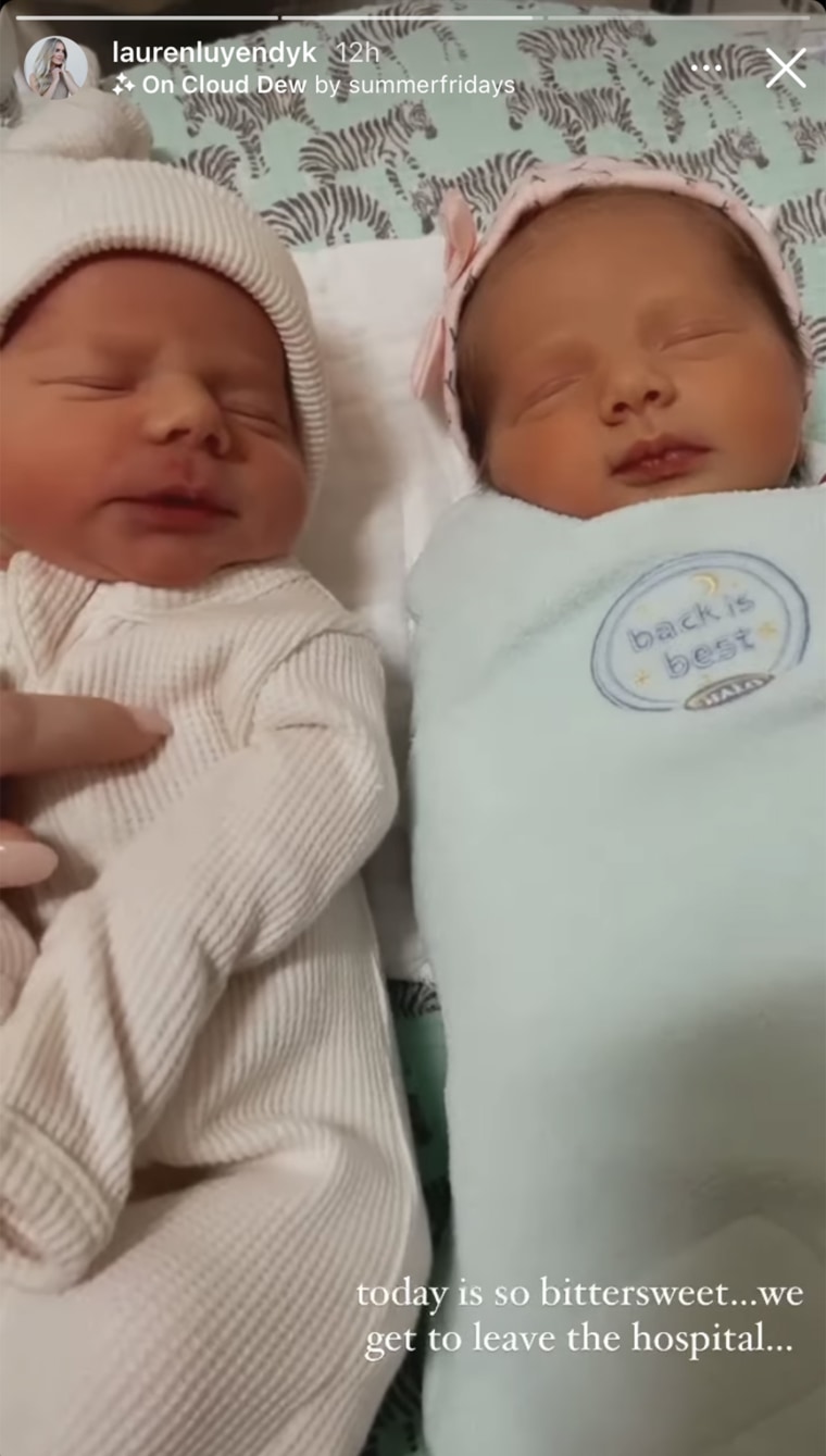 Lauren Burnham and Arie Luyendyk Jr. welcomed boy-girl twins on June 11. 