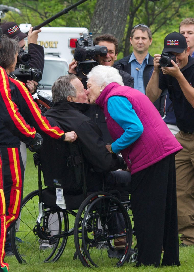 George H.W. Bush Celebrates 90th Birthday With Skydive In Maine