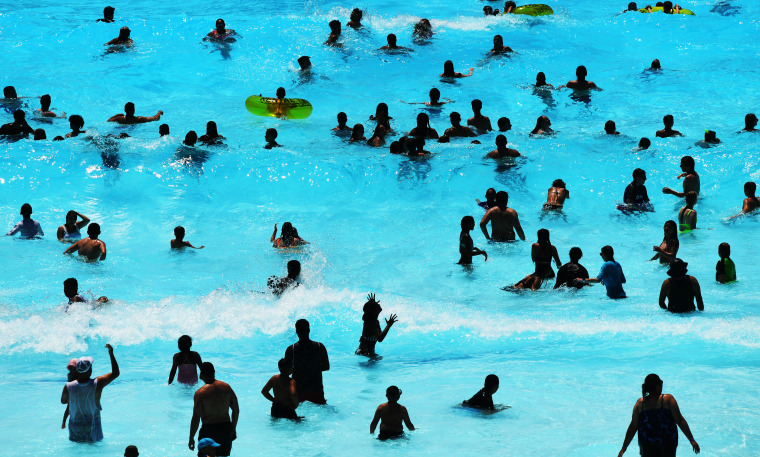 Hot day to play at Water World