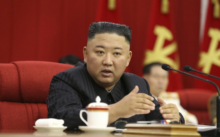 Image: Kim Jong Un made the comments during a Workers' Party meeting in Pyongyang on Thursday