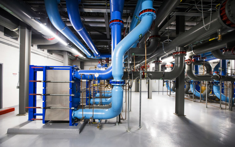 The system used to cool servers inside the Apple Data Center in Mesa, Ariz., in 2018.