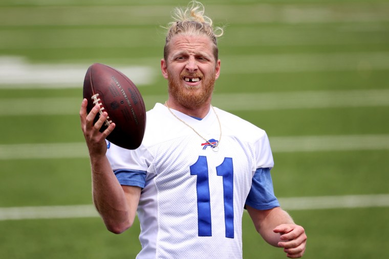 Cole Beasley #11 of the Buffalo Bills during OTA workouts at Highmark Stadium on June 2, 2021 in Orchard Park, New York.