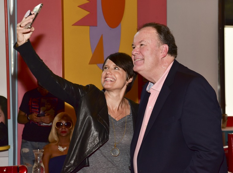 Leanna Creel and Dennis Haskins at Saved by the Max pop-up