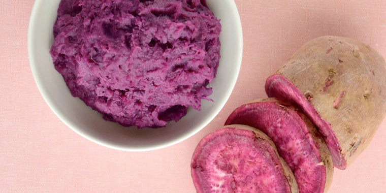 Mashed purple sweet potato
