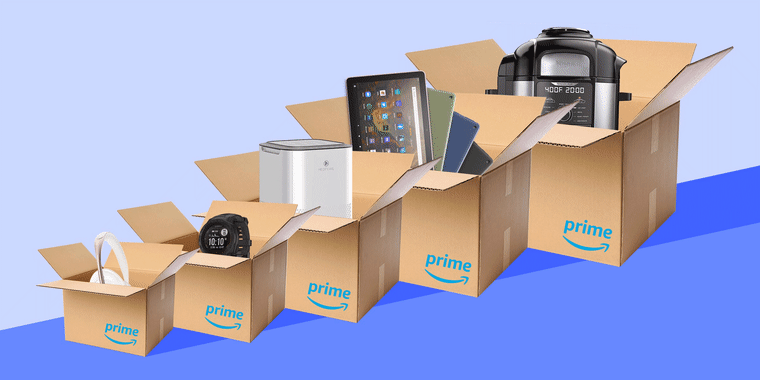 GIF Illustration of products popping out of an Amazon Prime Box. Prime Day deals are here. Shop the best deals during Amazon Prime Day 2021 including Prime day TV deals, Prime Day laptop deals and more.